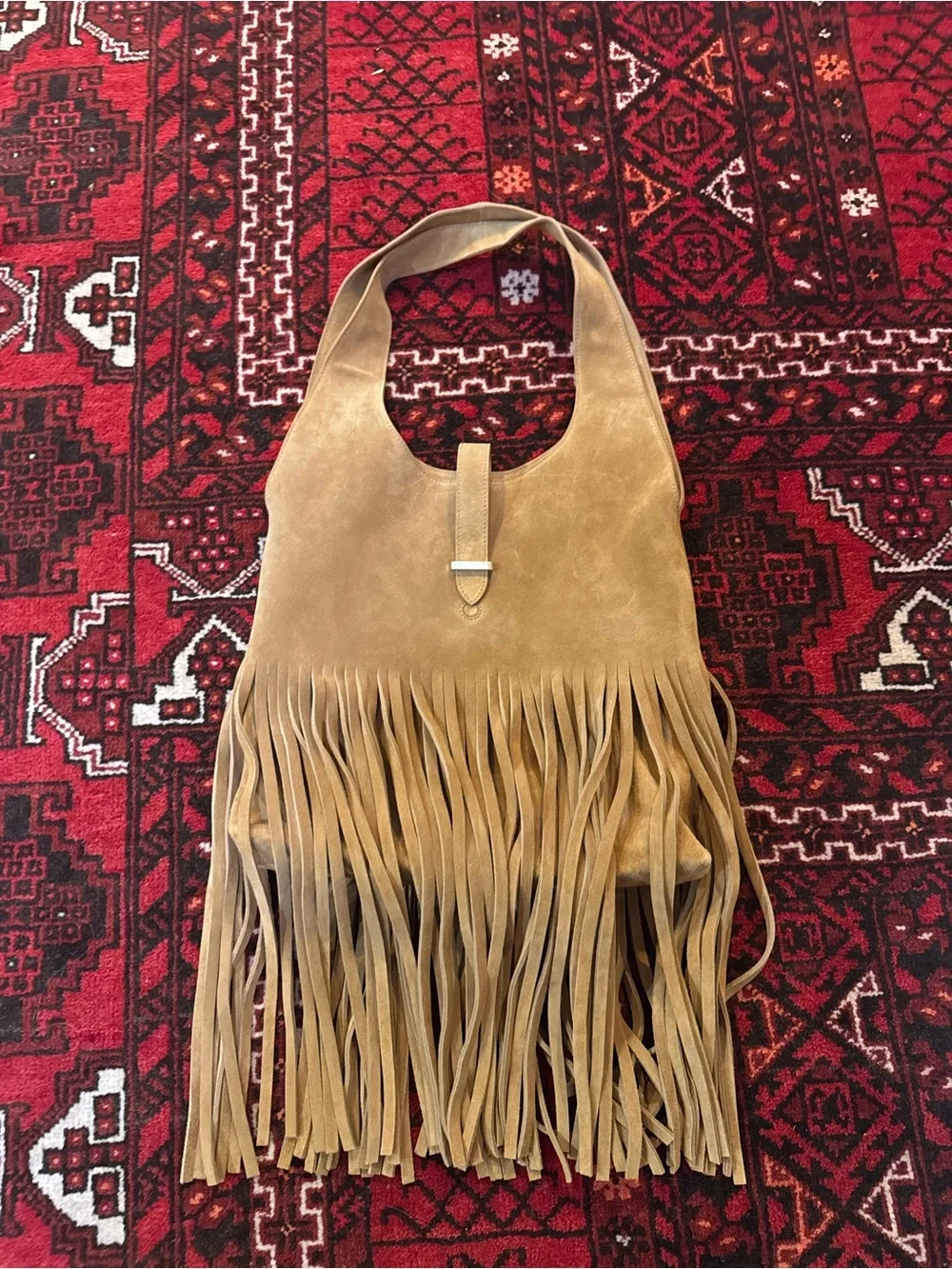 Reformation IVY Bracco Tan Suede Fringe Shoulder Bag Tote NEW NWT
